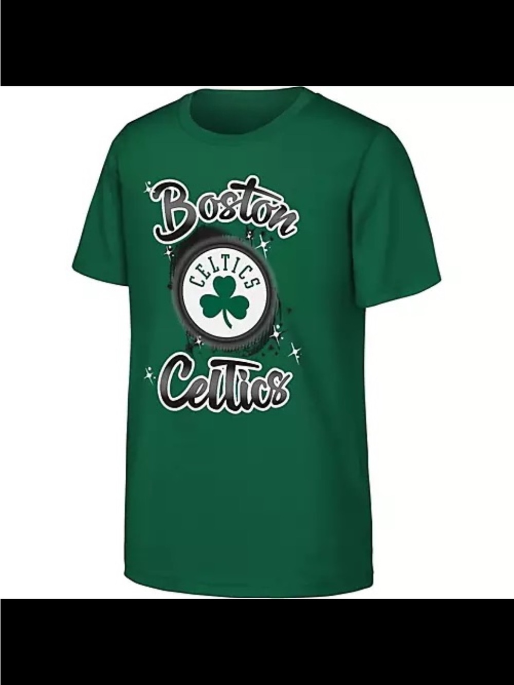 NBA Youth Boston Celtics Green Air Brush T-Shirt NWT Size Large